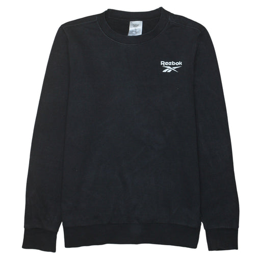 Reebok Men's Black Small Crew Neck Pullover Sweatshirt