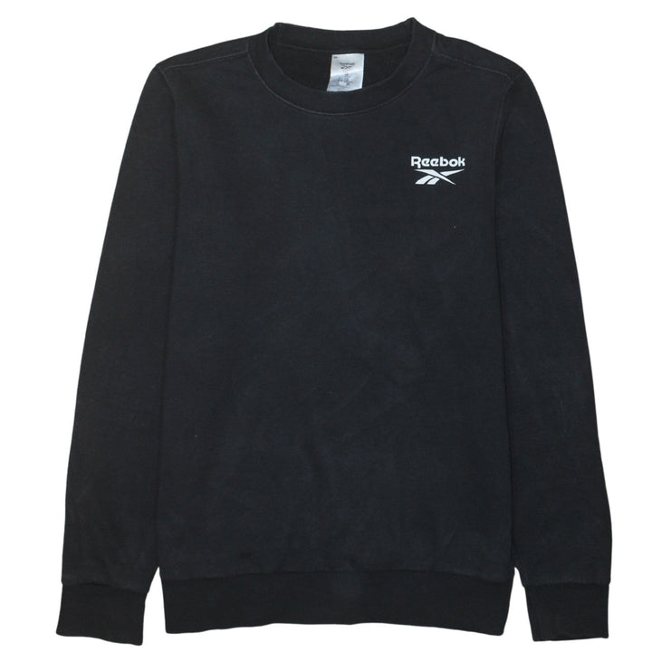 Reebok Men's Black Small Crew Neck Pullover Sweatshirt