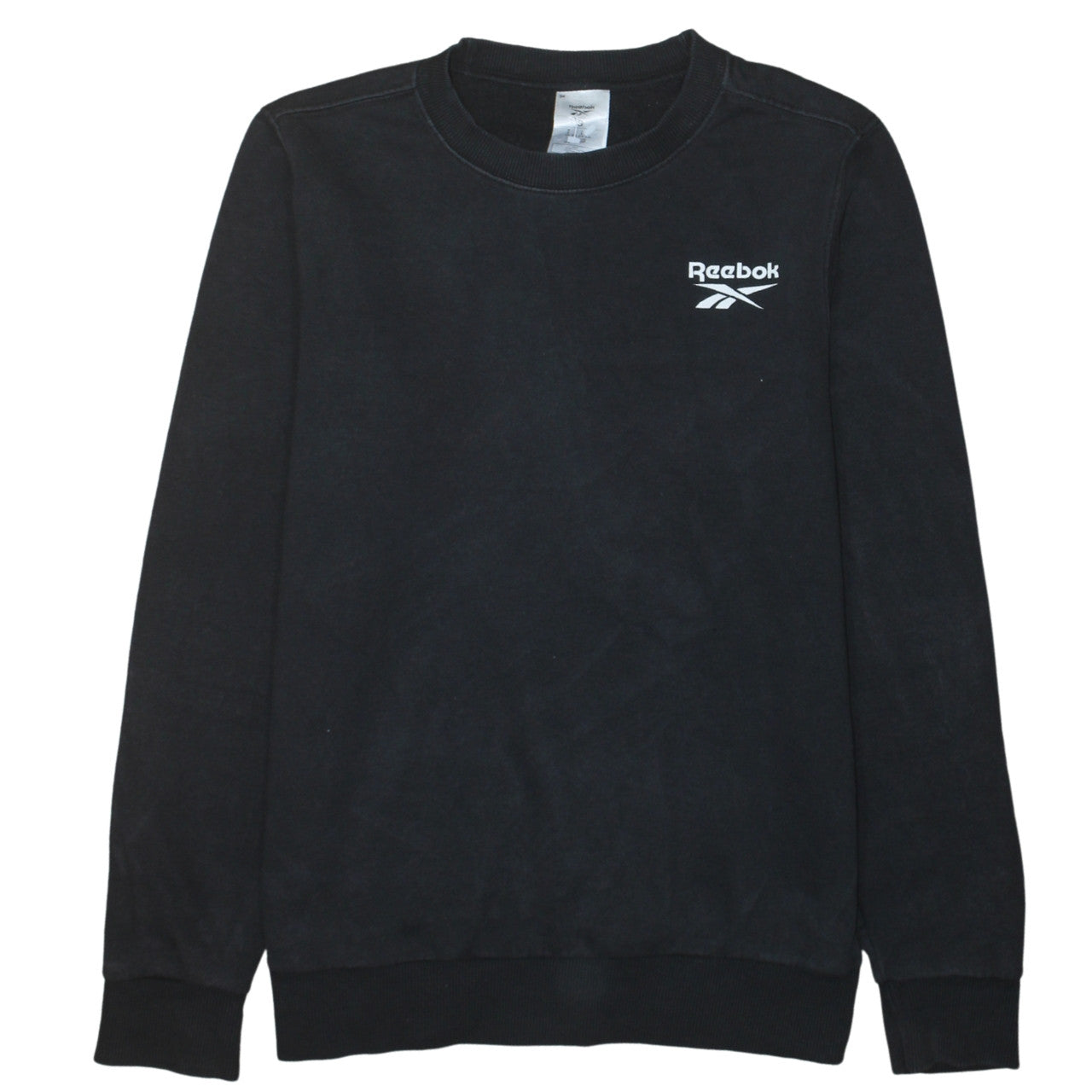 Reebok Men's Black Small Crew Neck Pullover Sweatshirt