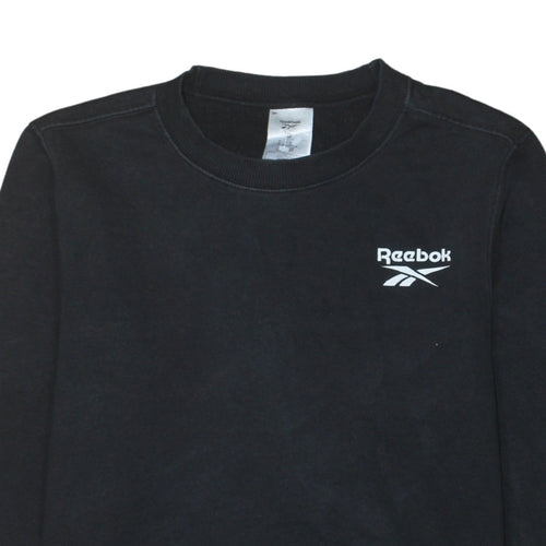 Reebok Men's Black Small Crew Neck Pullover Sweatshirt