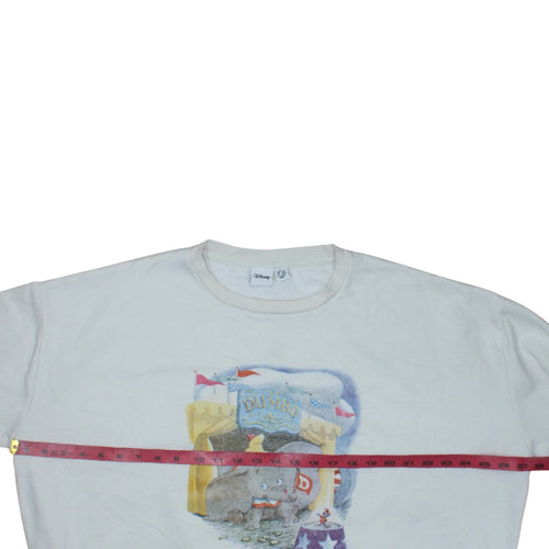 Disney Dumbo White Sweatshirt Women's L 14/16 Crew Neck Pullover