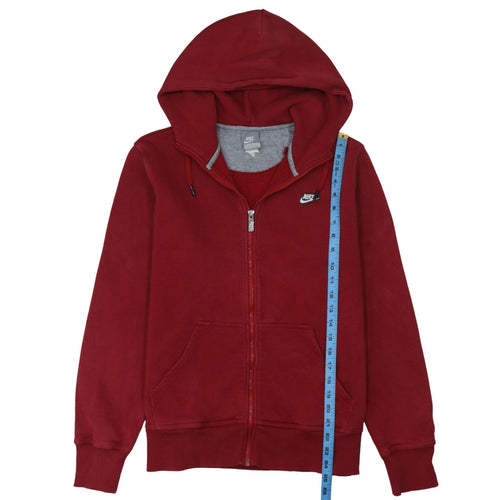 Nike Men's Red Full Zip Hoodie Sweatshirt Size M Cotton Blend