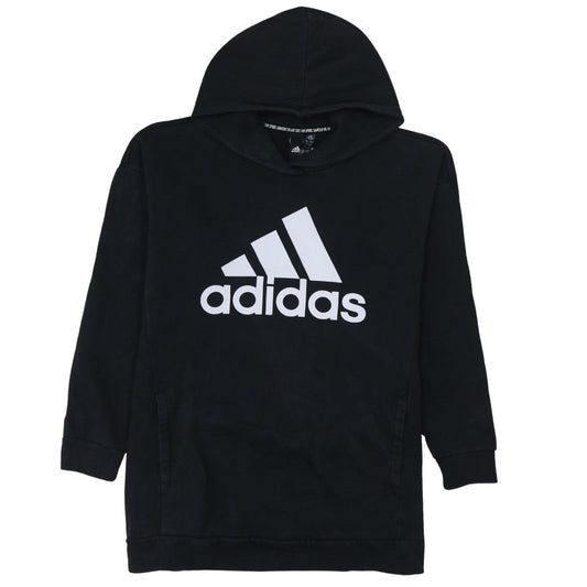 Adidas Womens Black Pullover Hoodie Size S Logo Print Sportswear