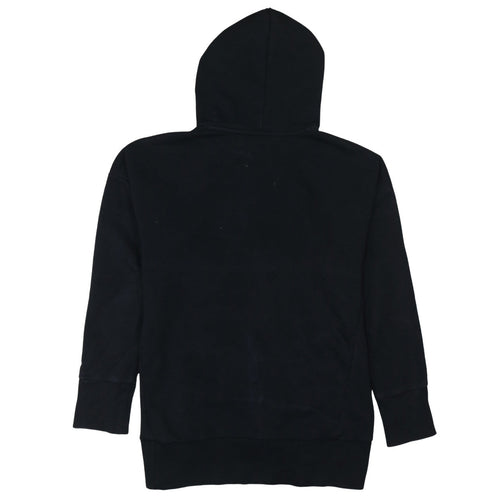Adidas Women Black Small Pullover Hoodie with Logo Print