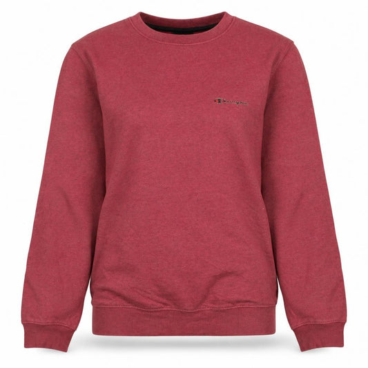 Front view of Champion women’s red crew neck pullover sweatshirt m casual