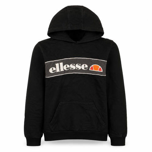 Ellesse Boys Black Pullover Hoodie 13-14 Years Logo Graphic Fleece
