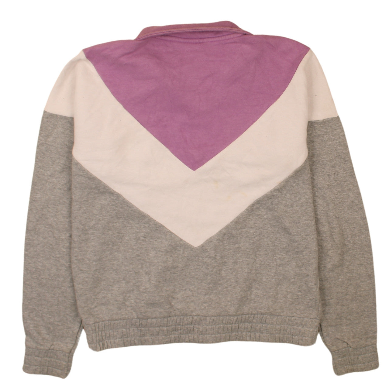FILA Womens Grey Purple 1/4 Zip Colourblock Sweatshirt Size S
