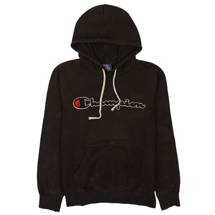 Champion Men's Brown Pullover Hoodie Small Logo Fleece Sweatshirt