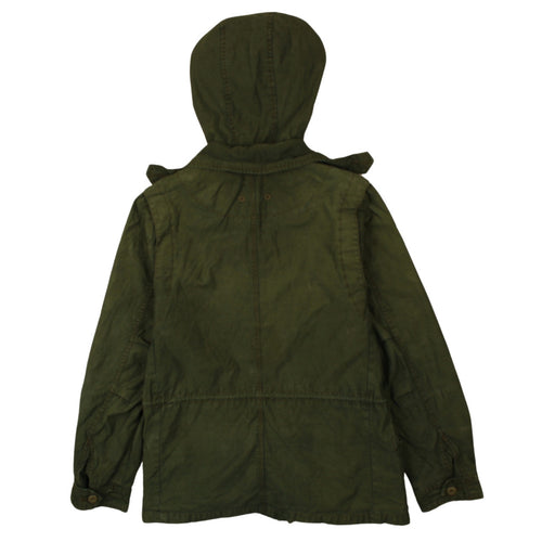 Topshop Women's Green Hooded Military Jacket Size 12