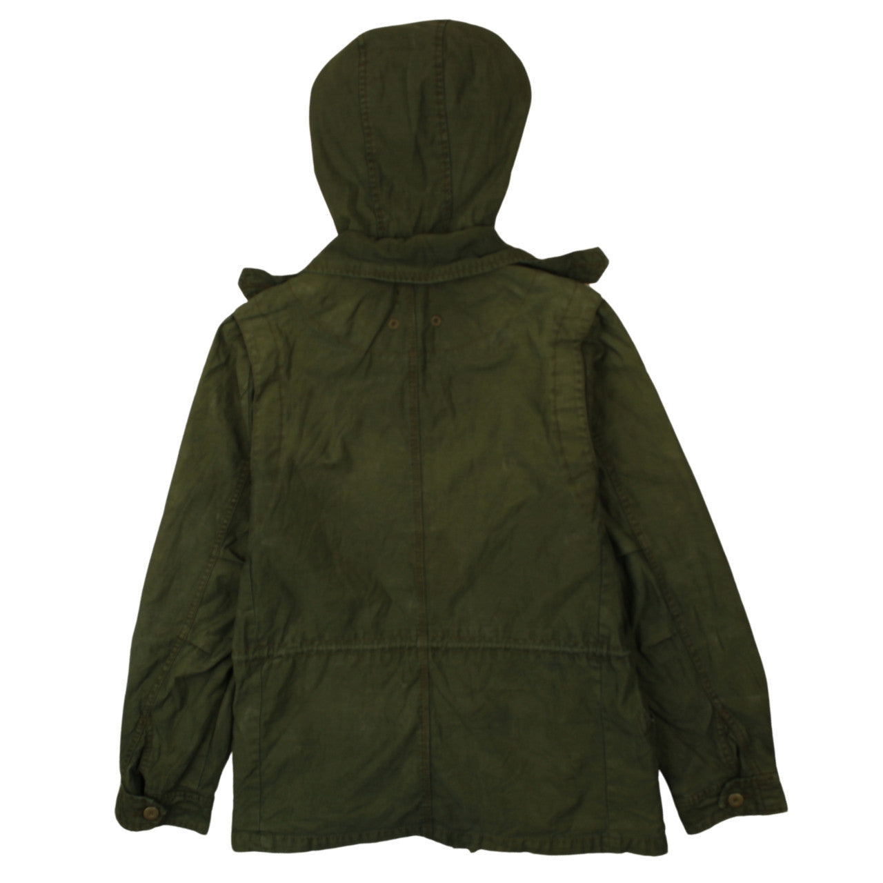 Topshop Women's Green Hooded Military Jacket Size 12