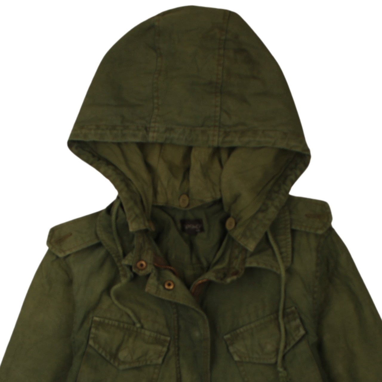 Topshop Women's Green Hooded Military Jacket Size 12