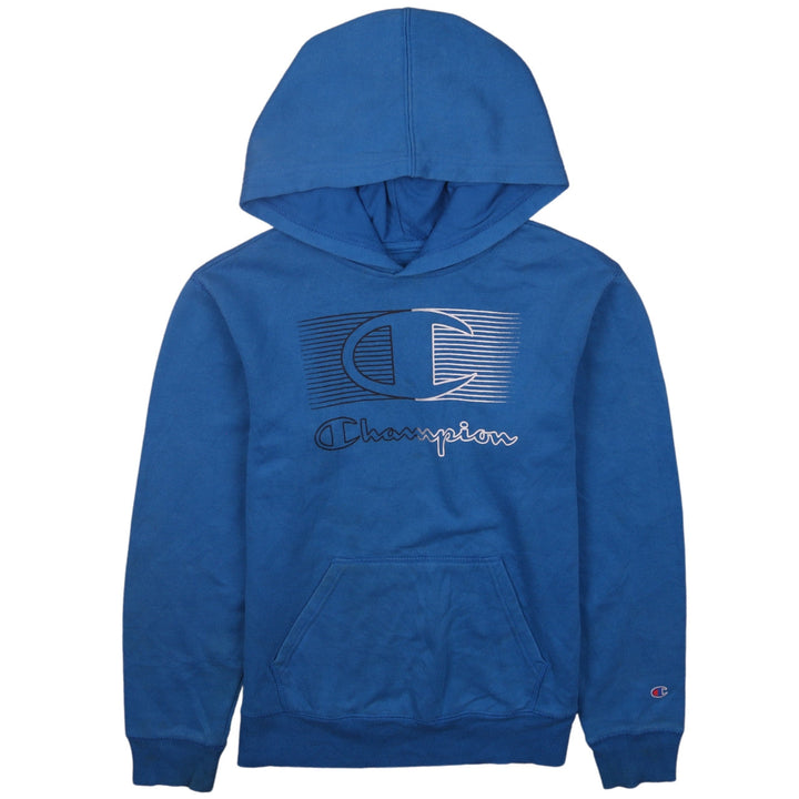 Champion Boys Blue Pullover Hoodie Size 14-16 Cotton Blend Logo Sweatshirt