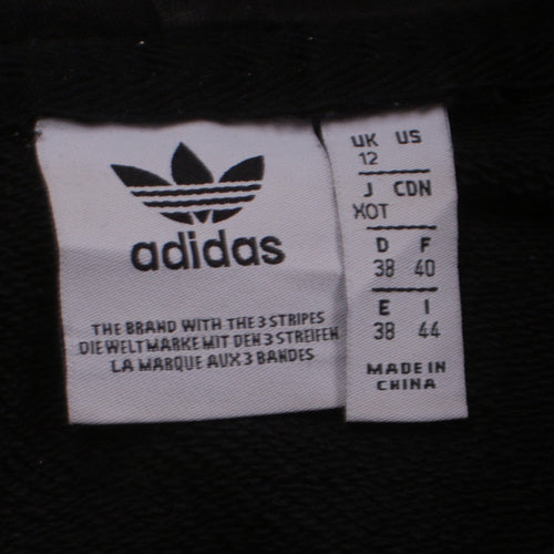 Adidas Womens Black Pullover Hoodie UK 12 Hooded Sweatshirt