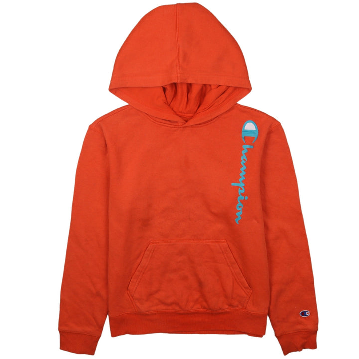Champion Boys Orange Pullover Hoodie Size L Cotton Blend Fleece Sweatshirt