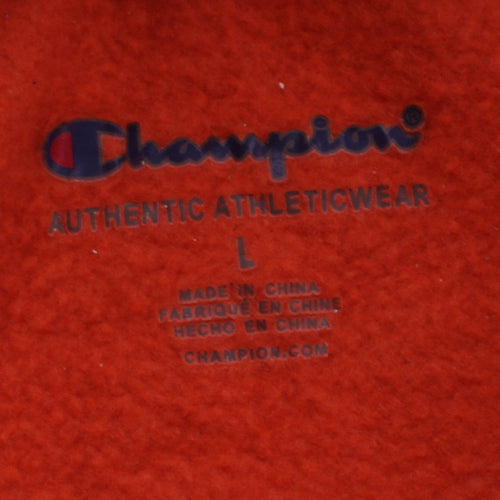 Champion Boys Orange Pullover Hoodie Size L Cotton Blend Fleece Sweatshirt