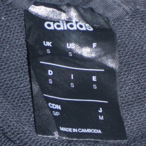 Adidas Men's Black Full Zip Hoodie Small Logo Hooded Sweatshirt