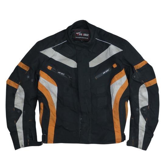 ProFirst Men's Black Orange Motorcycle Jacket L Waterproof Windproof Riding Coat