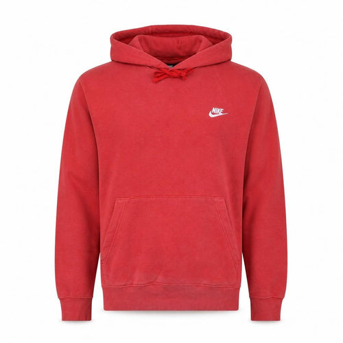 Nike Men's Red Pullover Hoodie L Fleece Logo Sportswear