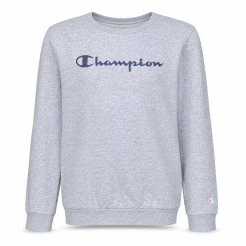 Champion Boys Grey Pullover Sweatshirt XL 13-14 Years Logo Crew Neck Fleece