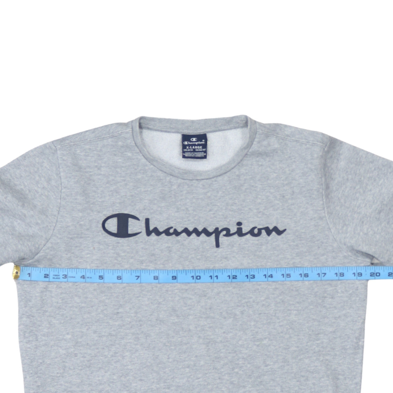 Champion Boys Grey Pullover Sweatshirt XL 13-14 Years Logo Crew Neck Fleece