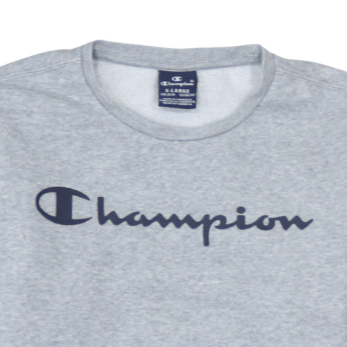 Champion Boys Grey Pullover Sweatshirt XL 13-14 Years Logo Crew Neck Fleece
