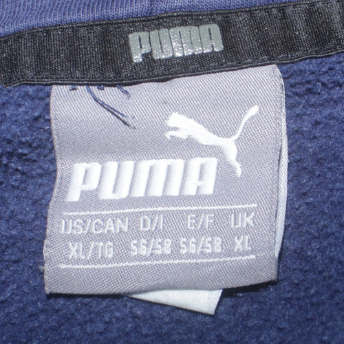 Puma Womens Navy Blue Pullover Hoodie XL Cotton Blend Casual