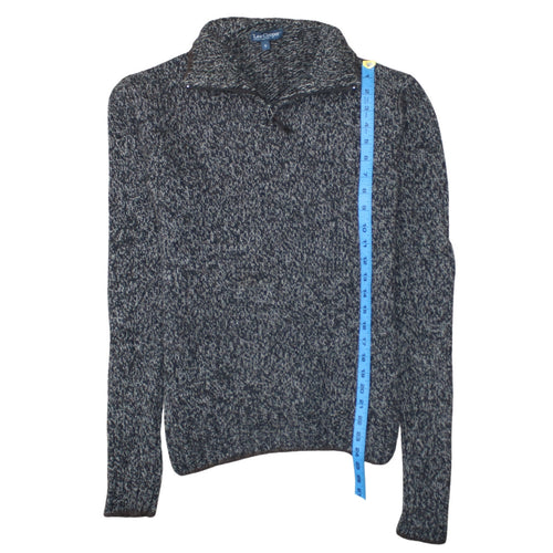 Lee Cooper Mens Grey Chunky Knit 1/4 Zip Jumper Size S
