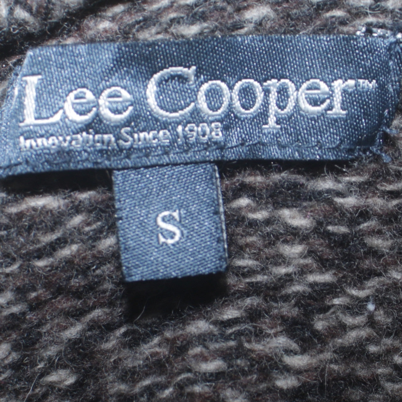 Lee Cooper Mens Grey Chunky Knit 1/4 Zip Jumper Size S