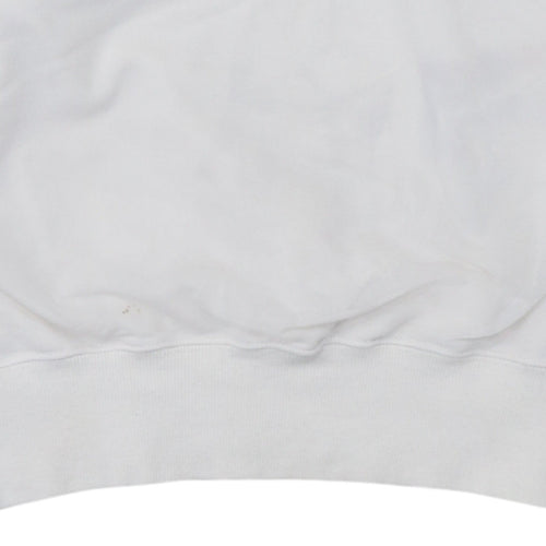 Champion Women's White Small Pullover Sweatshirt Cotton Logo Crew Neck