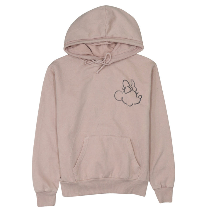 Disney Women Pink Minnie Mouse Pullover Hoodie 2XS Cotton Blend