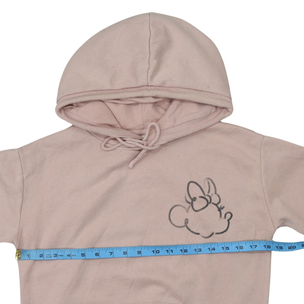 Disney Women Pink Minnie Mouse Pullover Hoodie 2XS Cotton Blend