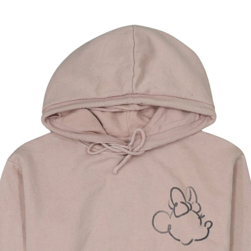 Disney Women Pink Minnie Mouse Pullover Hoodie 2XS Cotton Blend