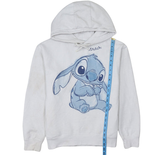 Primark Disney Women White Stitch Hoodie XS Pullover Graphic Sweatshirt