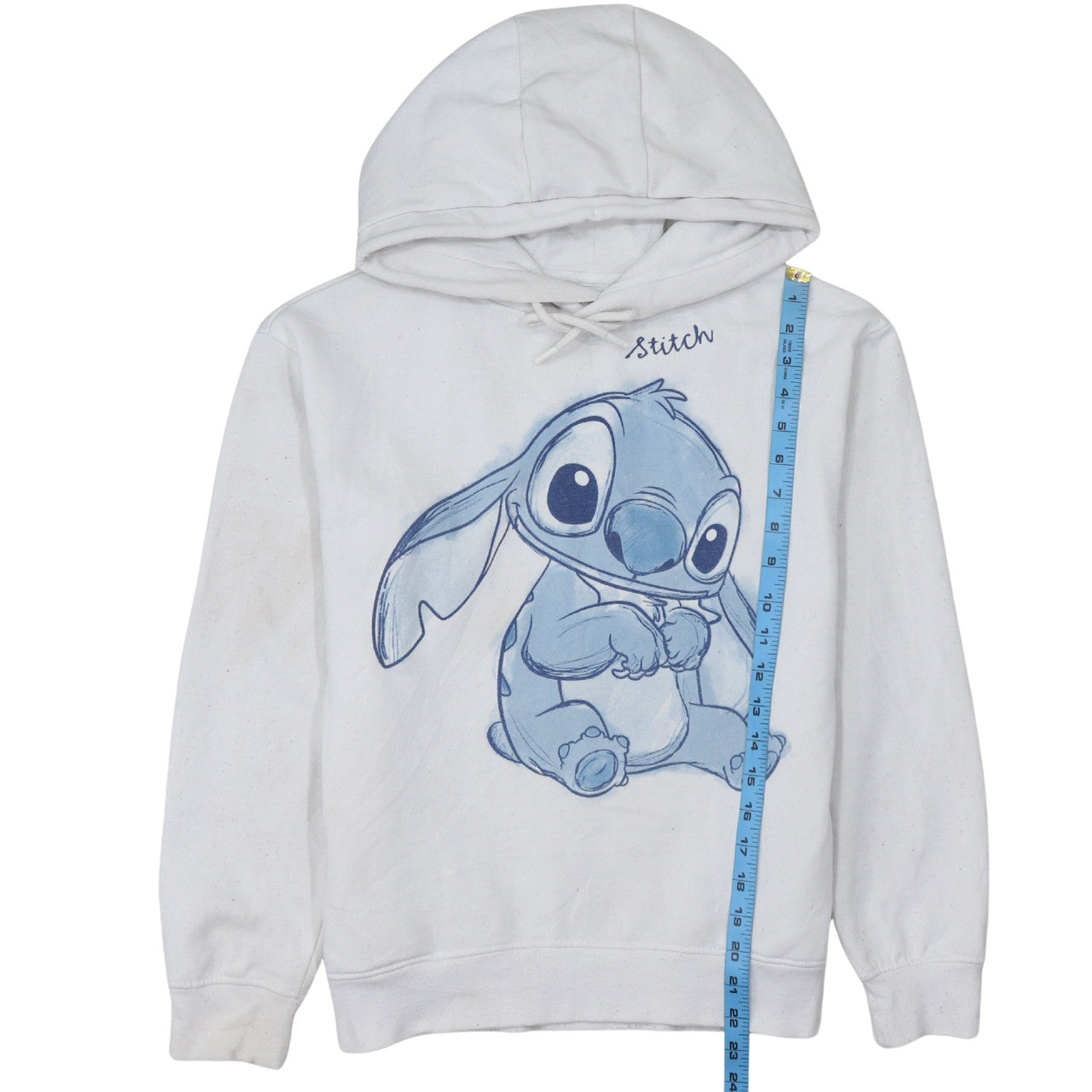 Primark Disney Women White Stitch Hoodie XS Pullover Graphic Sweatshirt