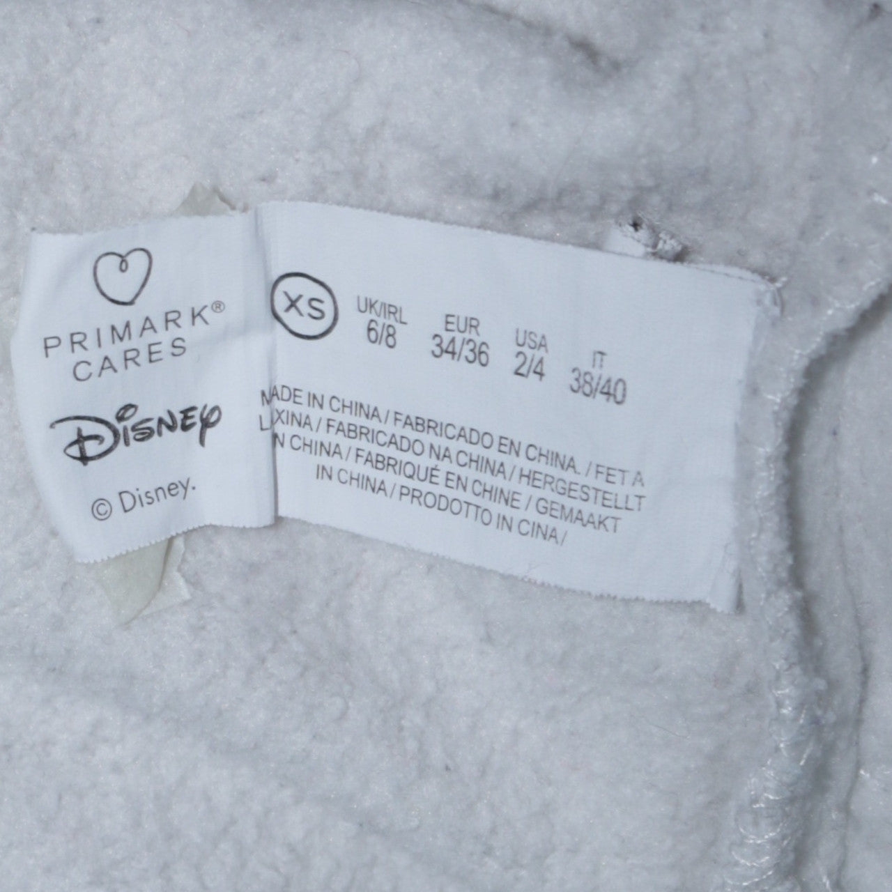 Primark Disney Women White Stitch Hoodie XS Pullover Graphic Sweatshirt