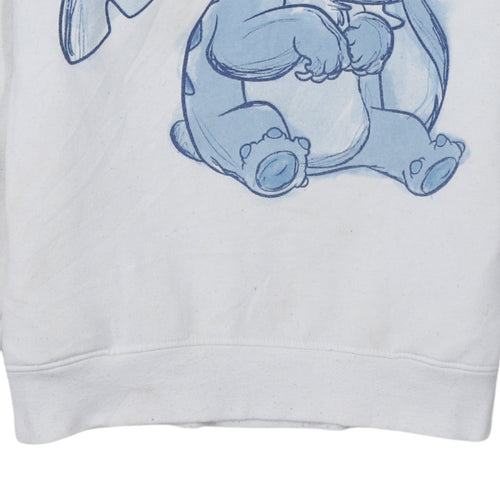 Primark Disney Women White Stitch Hoodie XS Pullover Graphic Sweatshirt