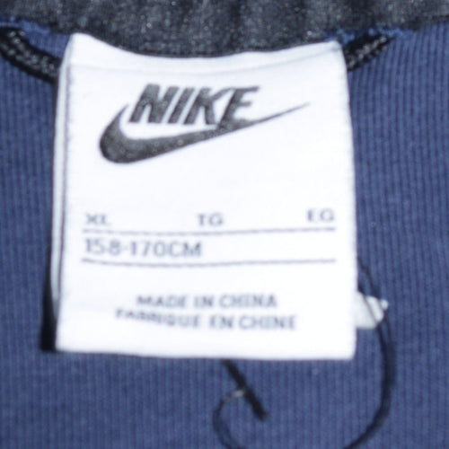 Nike Boys Navy Full Zip Hoodie XL 158-170cm Cotton Blend Fleece