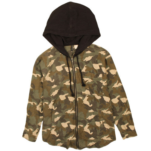 H&M Divided Womens Camo Full Zip Hoodie Green Size 16