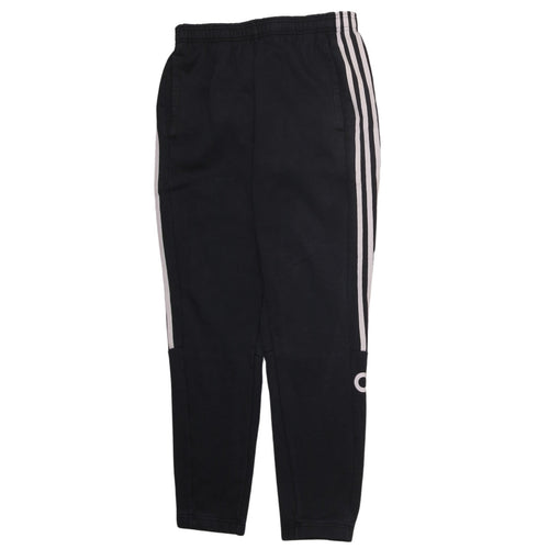 Adidas Men's Black Jogger Trousers M With Stripes Logo