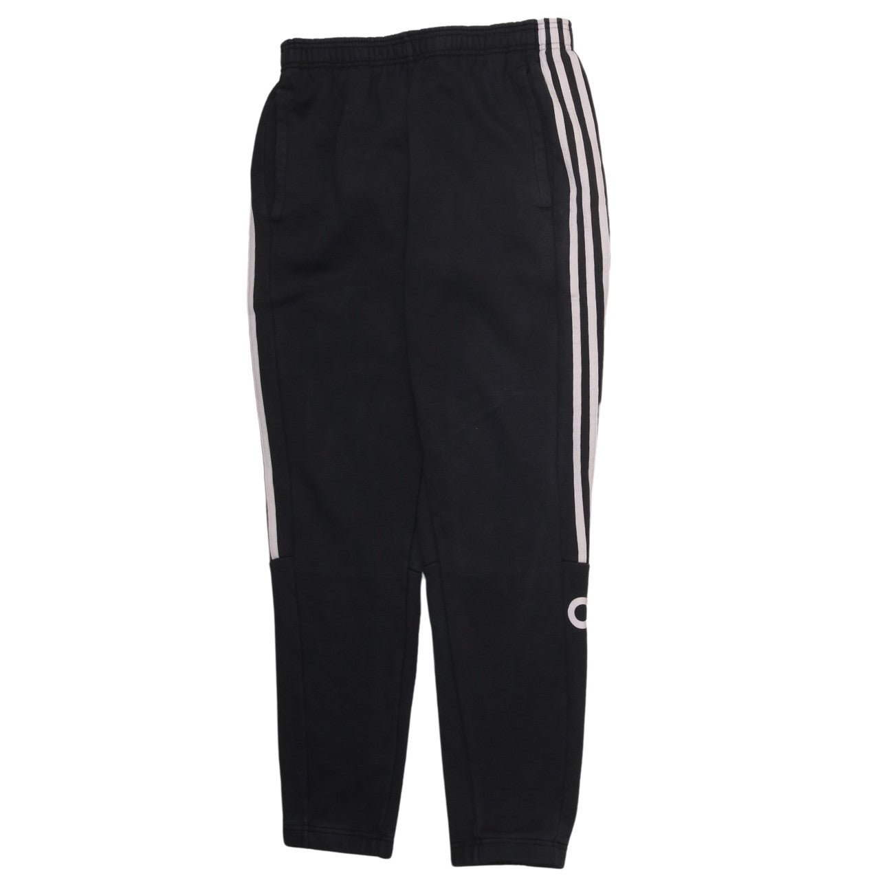 Adidas Men's Black Jogger Trousers M With Stripes Logo