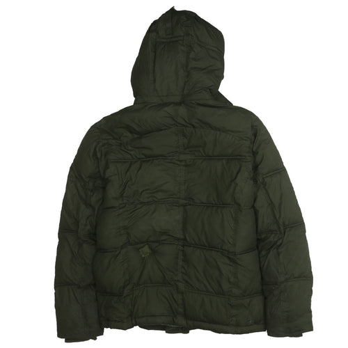 Wrangler Men's Green Puffer Jacket M Hooded Winter Coat
