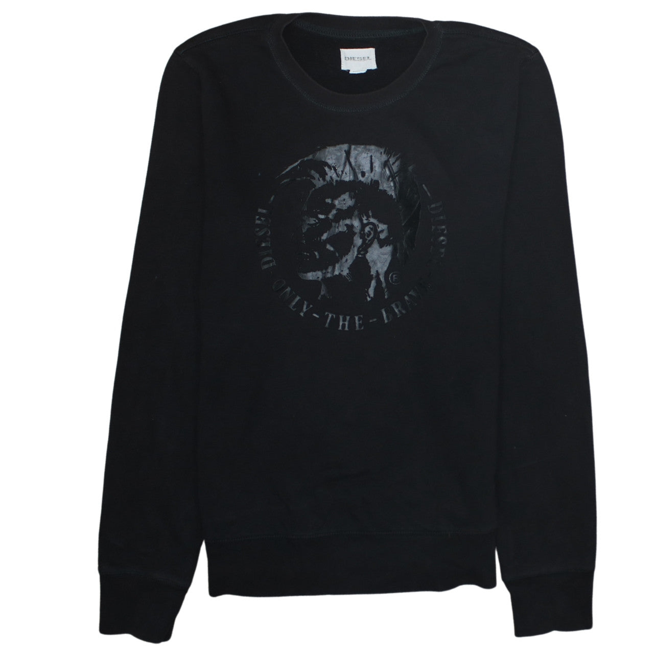 Diesel Mens Black XL Pullover Sweatshirt Crew Neck Logo Graphic
