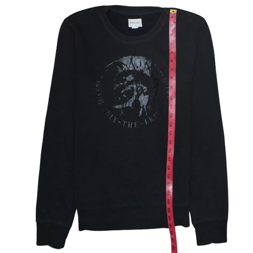 Diesel Mens Black XL Pullover Sweatshirt Crew Neck Logo Graphic