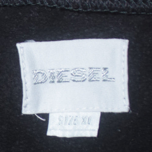 Diesel Mens Black XL Pullover Sweatshirt Crew Neck Logo Graphic