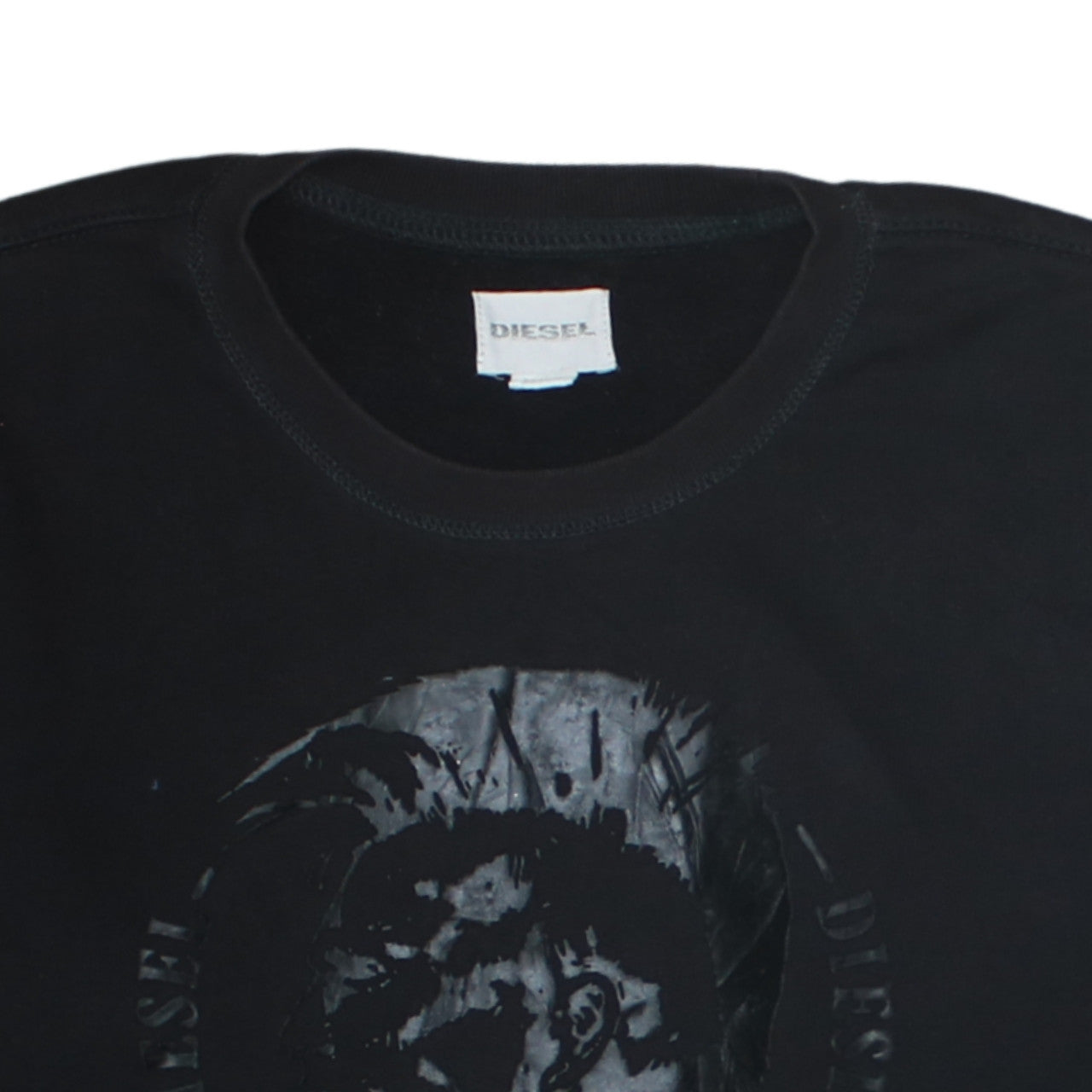 Diesel Mens Black XL Pullover Sweatshirt Crew Neck Logo Graphic