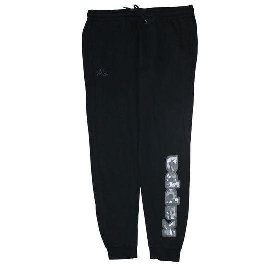 Kappa Men Black XL Joggers Tapered Fit Logo Cuffed Sweatpants