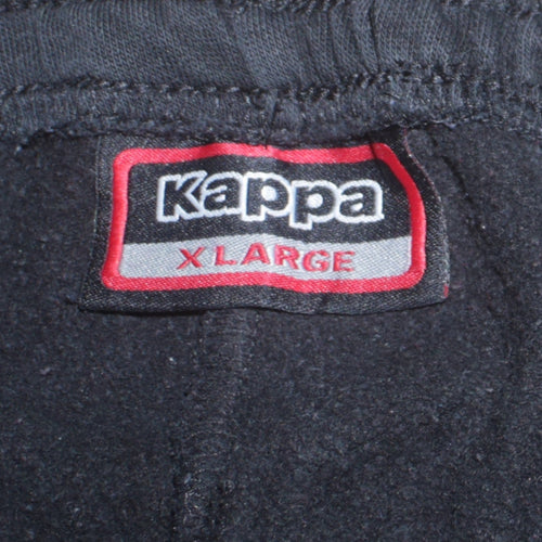 Kappa Men Black XL Joggers Tapered Fit Logo Cuffed Sweatpants