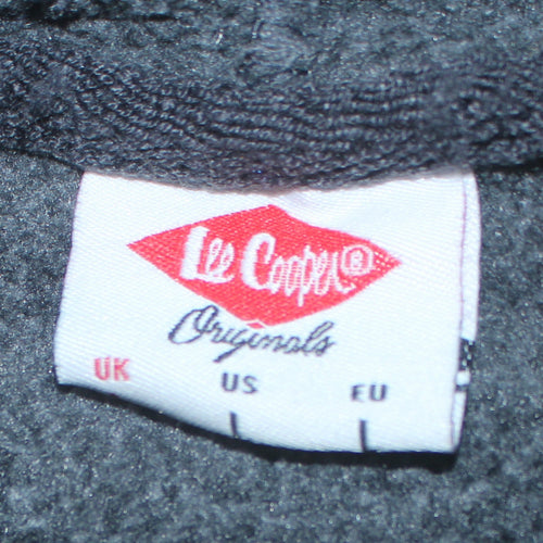 Lee Cooper Mens Grey Pullover Hoodie Size L Fleece Regular Fit