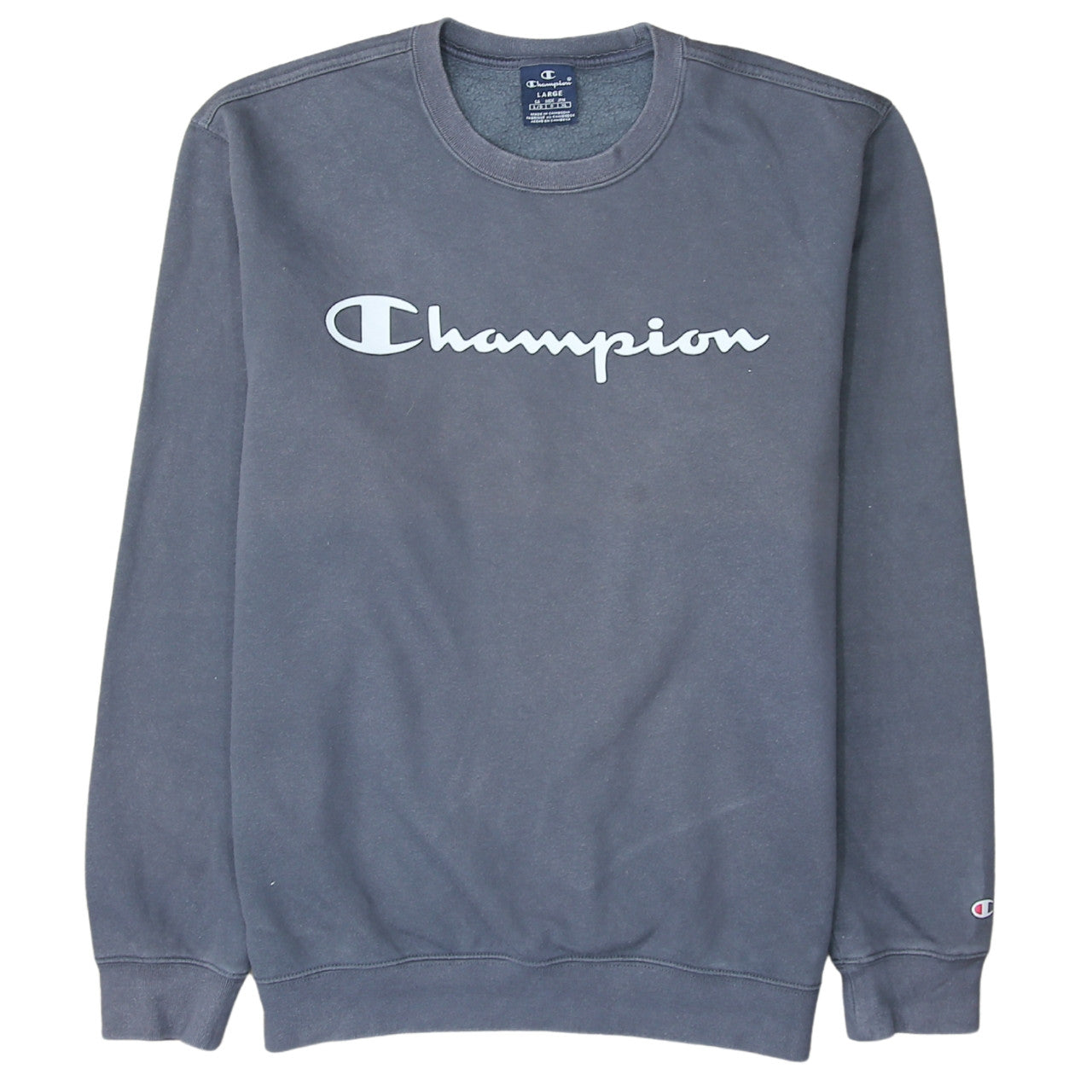 Champion Men's Grey Pullover Crew Neck Sweatshirt Size L