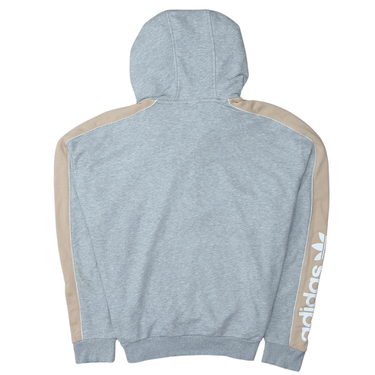 Adidas Womens Grey Beige 1/2 Zip Hooded Sweatshirt UK 12